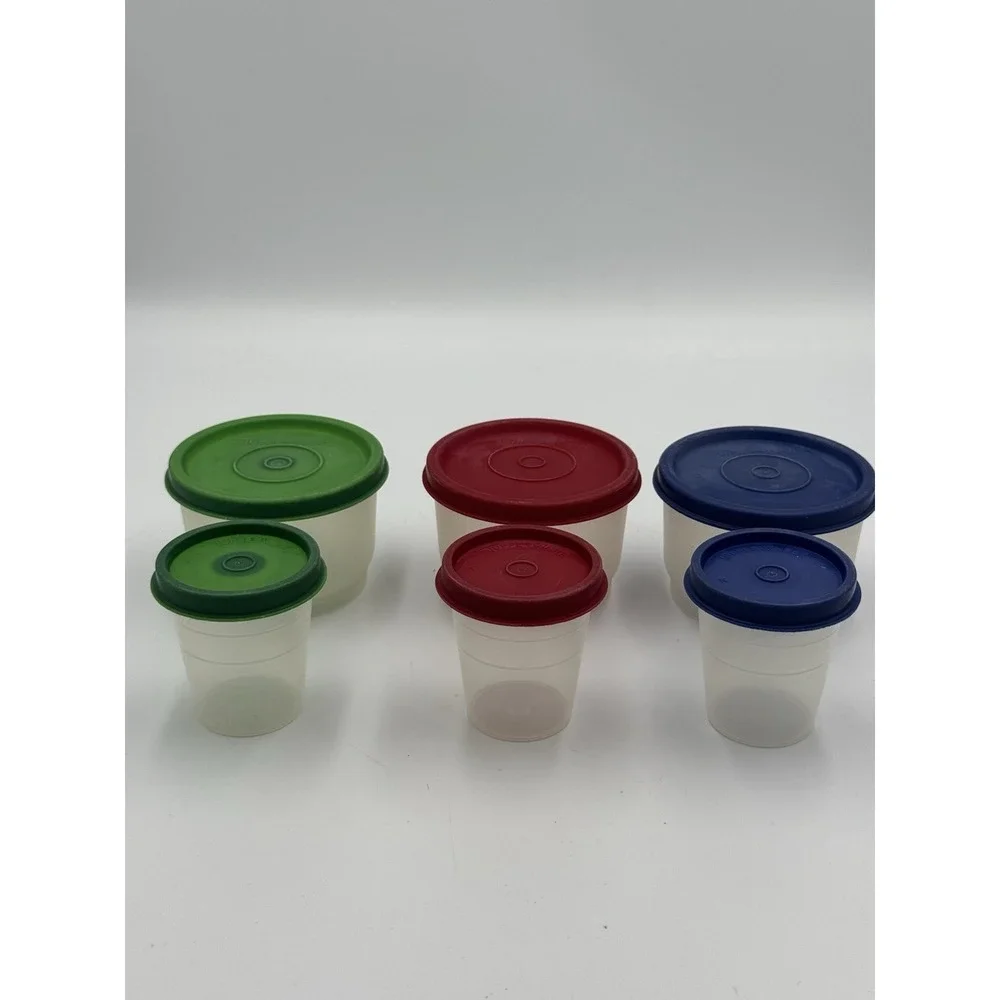 Set Of 6 Tupperware‎ Containers - 3 Condiment & 3 Snack